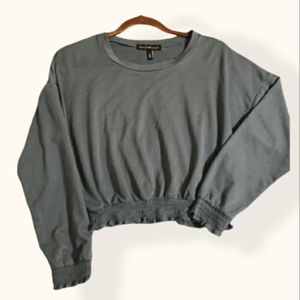 Derek Heart Long Sleeve Cropped Top L
